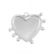 Stainless steel charms heart Silver