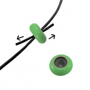 Smart stopper bead enamel 10x4mm Green