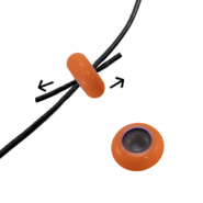 Smart stopper bead enamel 10x4mm Copper Orange