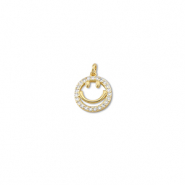 Brass TQ metal charms smiley Gold