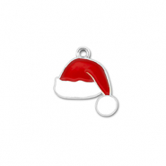 Metal charms santa hat Silver-Red-White