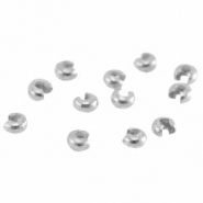 DQ metal brass crimp covers 4mm Antique silver (nickel free)