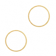 DQ European metal charms connector circle 14mm Gold (nickel free)