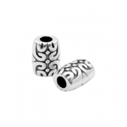 DQ European metal beads tube &Oslash;2mm Antique Silver (nickel free)
