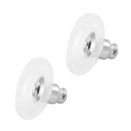 DQ European metal findings earring backs Antique Silver (nickel free)