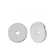 DQ European metal beads disc rondelle 8mm Antique Silver (nickel free)