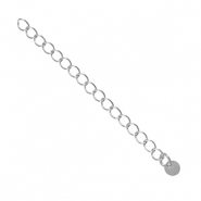 DQ European metal findings extension chain coin 4mm Antique Silver (nickel free)