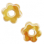 DQ greek ceramic beads flower Warm Yellow