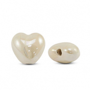 DQ greek ceramic beads Heart Off White