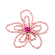 Stainless steel charms flower Light Pink