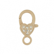 Colourful jewellery findings lobster clasp heart Taupe