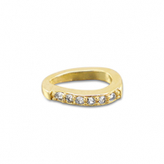 Brass TQ metal charms oval Gold