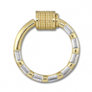 Brass TQ metal lock round Gold