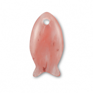 Natural stone charms Quartz fish Transparent Coral Red