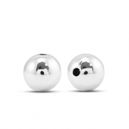 Metal-look beads round 8mm Silver Metallic