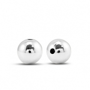 Metal-look beads round 6mm Silver Metallic