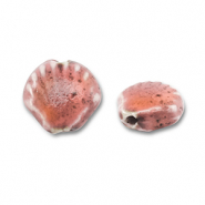 Beads ceramic shell Vintage Pink