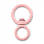 Colourful jewellery findings key chain round Light Pink