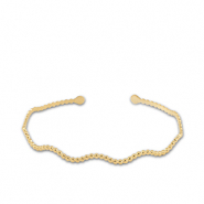 Stainless steel bracelets bangle wave Gold