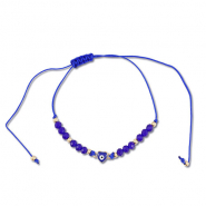 Ready-made Bracelets mixed beads Dark Blue-Gold