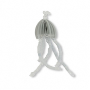 Glass seed beads charms jellyfish Grey-Light Grey-Transparent