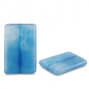 Natural stone beads Agate rectangle Transparent Blue