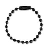 Colourful jewellery findings ball chain with clasp Black