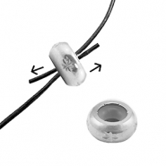 Stainless steel findings smart stopper bead with motif 6mm Silver