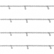 Stainless steel findings belcher chain with ball Silver