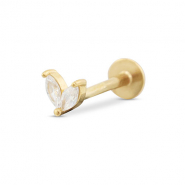 Stainless steel ear piercing leaf Gold