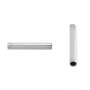 Stainless steel beads tube 9mm Silver