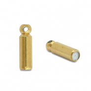 Stainless steel findings ribbon end cap for brooches / pins Gold