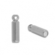 Stainless steel findings ribbon end cap for brooches / pins Silver