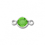Stainless steel findings connector round Silver-Green
