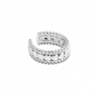Stainless steel earrings ear cuff heart Silver