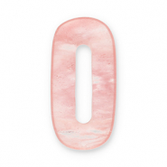Natural stone charms Agate oval Coral-Transparent