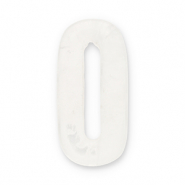 Natural stone charms Quartz oval Transparent White