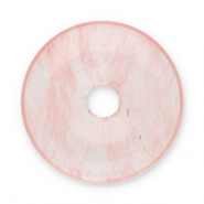Natural stone charms Agate donut 16mm Pink-Transparent