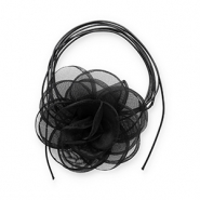 Flower choker organza Black