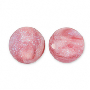 12 mm acrylic beads with glitter Pink-Turquoise