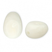 Acrylic beads egg-shaped Off White-White