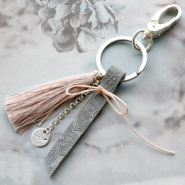 Inspirational Sets Keychains with tassels and DQ leather
