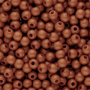 4 mm acrylic beads shiny Dark Cognac Brown