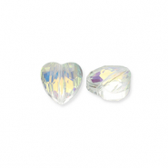 Fashion faceted beads heart Transparent-AB Coating