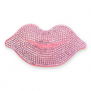 Statement charms with strass kiss Light Pink