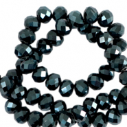 Top faceted beads 8x6mm disc Forest Green-Pearl Shine Coating