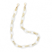 Trendy acrylic phone cord Transparent-Gold
