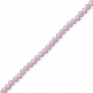 Top faceted beads 4x3mm disc Light Purple-Pearl Shine Coating