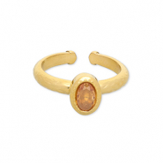 Stainless steel rings Gold-Light Orange