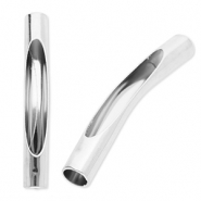 Stainless steel beads tube Silver